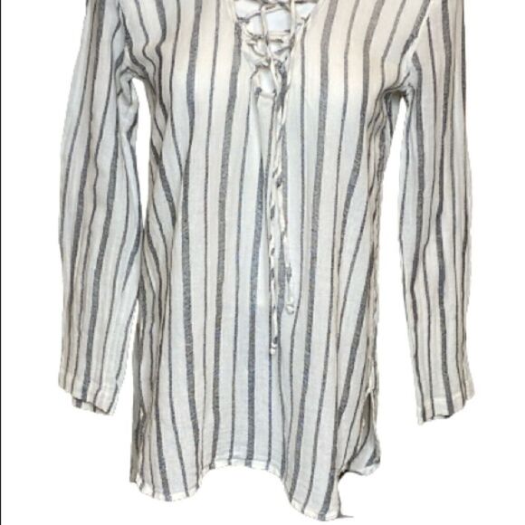Billabong NWOT striped gauze cotton long sleeve hooded top size S - Picture 3 of 16